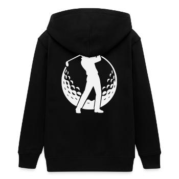 Motif de golf - Silhouette du golfeur dans une balle de golf - Veste à capuche ado bio Stanley/Stella - noir - Dos - AI Model Teenager Male light (155cm)