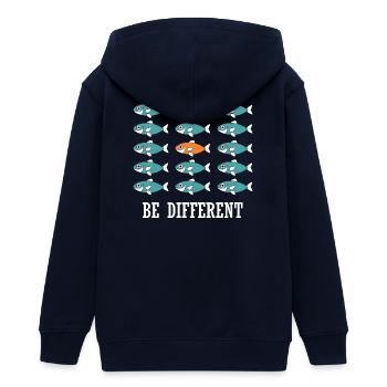 Be Different and unique swimming Fishes - Teenager Organic Kapuzenjacke Mini Cultivator von Stanley/Stella - Navy - Hinten - AI Model Teenager Male light (155cm)