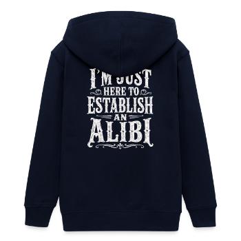 Je suis ici pour me constituer un alibi - Veste à capuche ado bio Stanley/Stella - marine - Dos - AI Model Teenager Male light (155cm)