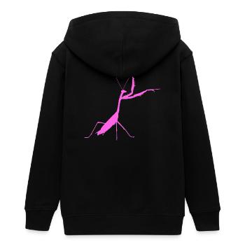 Gottesanbeterin pink - Teenager Organic Kapuzenjacke Mini Cultivator von Stanley/Stella - Schwarz - Hinten - AI Model Teenager Male light (155cm)