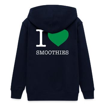 I LOVE SMOOTHIES - Teenager Organic Kapuzenjacke Mini Cultivator von Stanley/Stella - Navy - Hinten - AI Model Teenager Male light (155cm)