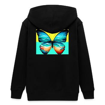 papillon - Veste à capuche ado bio Stanley/Stella - noir - Dos - AI Model Teenager Male light (155cm)
