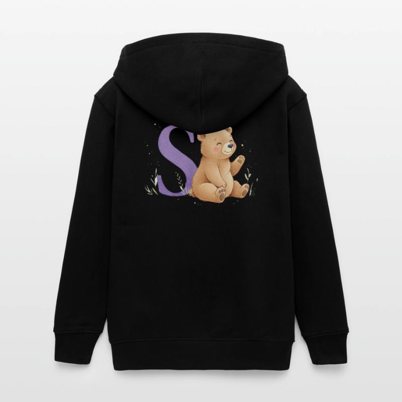 S Bär Alphabetsbild mit Teddybär Teenager Organic Kapuzenjacke Mini Cultivator von Stanley/Stella