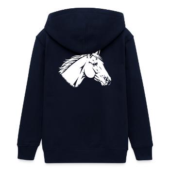 Paardenhoofdportret Hengst Rijvector - Tiener zip hoodie biologisch Stanley/Stella - marine - Achter - AI Model Teenager Male light (155cm)