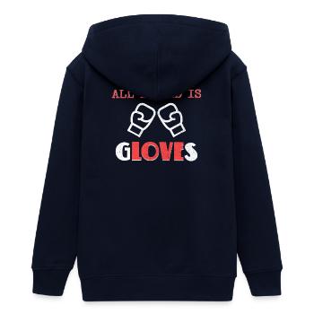 Bold Boxing Gloves Illustration Design - Teens Organic Zip-up Hoodie by Stanley/Stella - navy - Back - AI Model Teenager Male light (155cm)