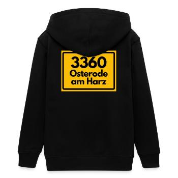 ANCIEN CODE POSTAL RETRO 3360 OSTERODE HARZ - Veste à capuche ado bio Stanley/Stella - noir - Dos - AI Model Teenager Male light (155cm)