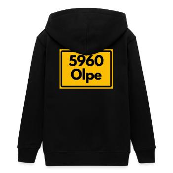 ALTE POSTLEITZAHL PLZ RETRO 5960 OLPE - Teenager Organic Kapuzenjacke Mini Cultivator von Stanley/Stella - Schwarz - Hinten - AI Model Teenager Male light (155cm)
