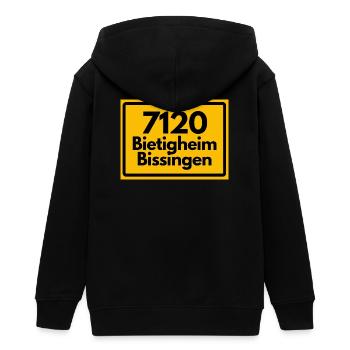 ALTE POSTLEITZAHL PLZ 7120 BIETIGHEIM BISSINGEN - Teenager Organic Kapuzenjacke Mini Cultivator von Stanley/Stella - Schwarz - Hinten - AI Model Teenager Male light (155cm)