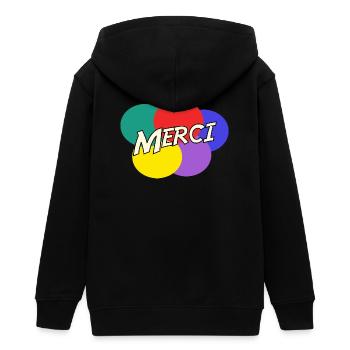 MAÎTRESSE. MERCI. MERCI MAÎTRESSE - Veste à capuche ado bio Stanley/Stella - noir - Dos - AI Model Teenager Male light (155cm)