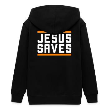 Jesus Rettet Christlich - Teenager Organic Kapuzenjacke Mini Cultivator von Stanley/Stella - Schwarz - Hinten - AI Model Teenager Male light (155cm)
