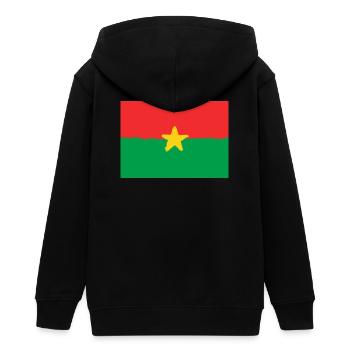 Flag of Burkina Faso - Teens Organic Zip-up Hoodie by Stanley/Stella - black - Back - AI Model Teenager Male light (155cm)