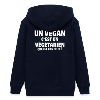 vegan, vegan, vegetarisch, Lebensmittel - Teenager Organic Kapuzenjacke Mini Cultivator von Stanley/Stella - Navy - Hinten - AI Model Teenager Male light (155cm)
