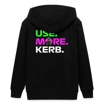 USE. MORE. KERB. - Teens Organic Zip-up Hoodie by Stanley/Stella - black - Back - AI Model Teenager Male light (155cm)