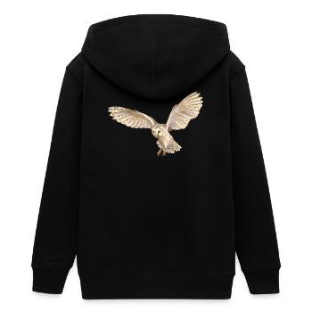 Wunderschöne Schleiereule im Flug - Teenager Organic Kapuzenjacke Mini Cultivator von Stanley/Stella - Schwarz - Hinten - AI Model Teenager Male light (155cm)