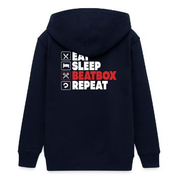 Beatbox - Teenager Organic Kapuzenjacke Mini Cultivator von Stanley/Stella - Navy - Hinten - AI Model Teenager Male light (155cm)