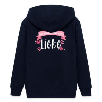 Klettern Alpinklettern Liebe Berge Geschenk - Teenager Organic Kapuzenjacke Mini Cultivator von Stanley/Stella - Navy - Hinten - AI Model Teenager Male light (155cm)