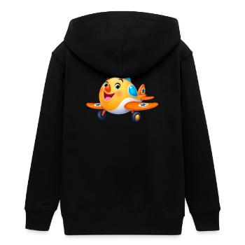 Süßes Kinderflugzeug Cartoon – Flugzeug - Teenager Organic Kapuzenjacke Mini Cultivator von Stanley/Stella - Schwarz - Hinten - AI Model Teenager Male light (155cm)