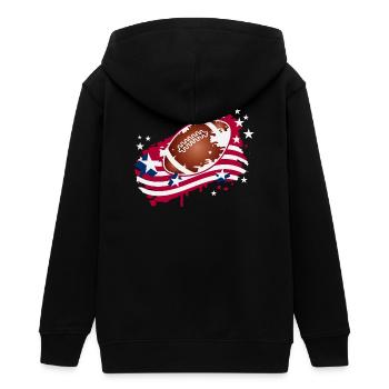 Football Graffiti Motiv mit amerikanischer Flagge - Teenager Organic Kapuzenjacke Mini Cultivator von Stanley/Stella - Schwarz - Hinten - AI Model Teenager Male light (155cm)