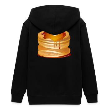 Pancakes Motiv mit Butterflocke und Ahornsirup - Teenager Organic Kapuzenjacke Mini Cultivator von Stanley/Stella - Schwarz - Hinten - AI Model Teenager Male light (155cm)
