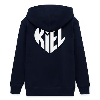 Kiel Herz Typografie - Teenager Organic Kapuzenjacke Mini Cultivator von Stanley/Stella - Navy - Hinten - AI Model Teenager Male light (155cm)