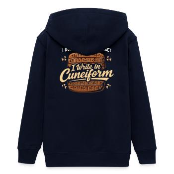 Altes Mesopotamien, Sumerisches - Teenager Organic Kapuzenjacke Mini Cultivator von Stanley/Stella - Navy - Hinten - AI Model Teenager Male light (155cm)