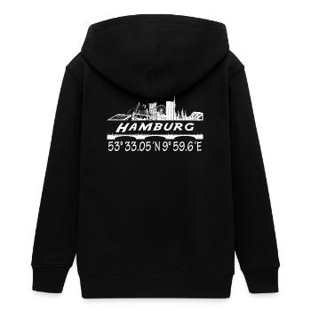 Hamburg - Teenager Organic Kapuzenjacke Mini Cultivator von Stanley/Stella - Schwarz - Hinten - AI Model Teenager Male light (155cm)