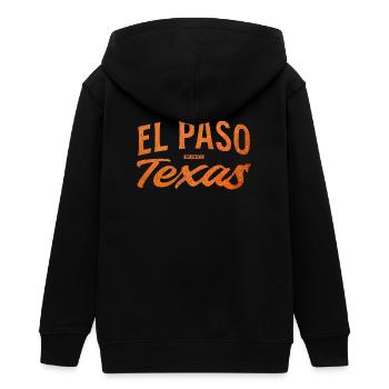 El Paso Texas Script Logo - Teenager Organic Kapuzenjacke Mini Cultivator von Stanley/Stella - Schwarz - Hinten - AI Model Teenager Male light (155cm)