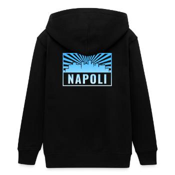 Napoli Skyline Sonnenstrahlen - Teenager Organic Kapuzenjacke Mini Cultivator von Stanley/Stella - Schwarz - Hinten - AI Model Teenager Male light (155cm)