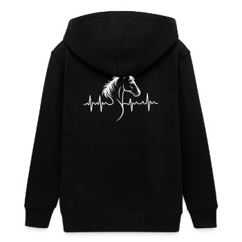 Pferd Herzschlag Design - Teenager Organic Kapuzenjacke Mini Cultivator von Stanley/Stella - Schwarz - Hinten - AI Model Teenager Male light (155cm)