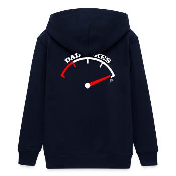 Papa-Witze Meter-Abschlag-Design - Teenager Organic Kapuzenjacke Mini Cultivator von Stanley/Stella - Navy - Hinten - AI Model Teenager Male light (155cm)