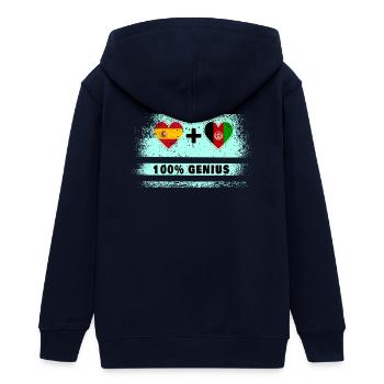 Spanien und Afghanistan Flagge 100% genial - Teenager Organic Kapuzenjacke Mini Cultivator von Stanley/Stella - Navy - Hinten - AI Model Teenager Male light (155cm)