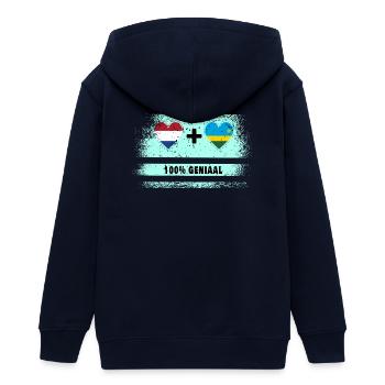 Ruanda und die Niederlande 100% Genius Flagge - Teenager Organic Kapuzenjacke Mini Cultivator von Stanley/Stella - Navy - Hinten - AI Model Teenager Male light (155cm)