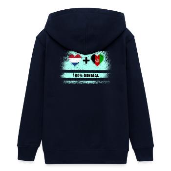 Afghanistan und die Niederlande 100% Genius Flagge - Teenager Organic Kapuzenjacke Mini Cultivator von Stanley/Stella - Navy - Hinten - AI Model Teenager Male light (155cm)
