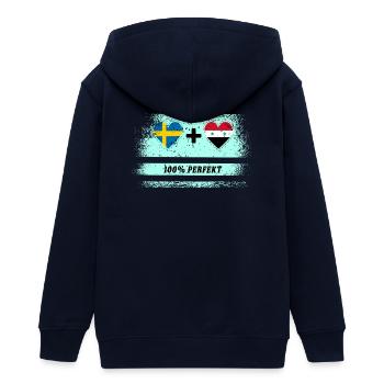 Syrie et Suède 100% parfait / cadeau - Veste à capuche ado bio Stanley/Stella - marine - Dos - AI Model Teenager Male light (155cm)