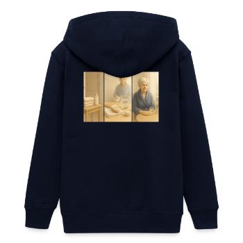 care - Teens Organic Zip-up Hoodie by Stanley/Stella - navy - Back - AI Model Teenager Male light (155cm)