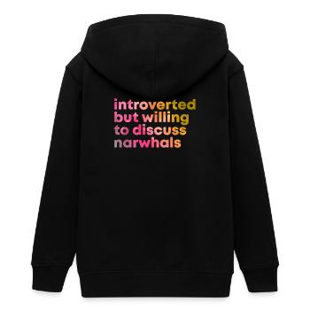 Narwal - Teenager Organic Kapuzenjacke Mini Cultivator von Stanley/Stella - Schwarz - Hinten - AI Model Teenager Male light (155cm)