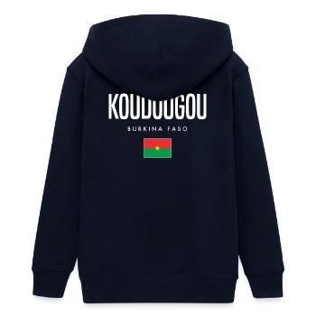 Koudougou Burkina Faso - Teens Organic Zip-up Hoodie by Stanley/Stella - navy - Back - AI Model Teenager Male light (155cm)