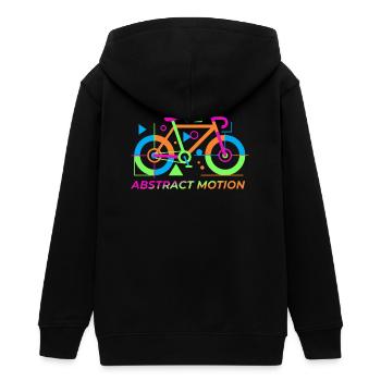 Neon Abstract Bicycle Motion - Teens Organic Zip-up Hoodie by Stanley/Stella - black - Back - AI Model Teenager Male light (155cm)
