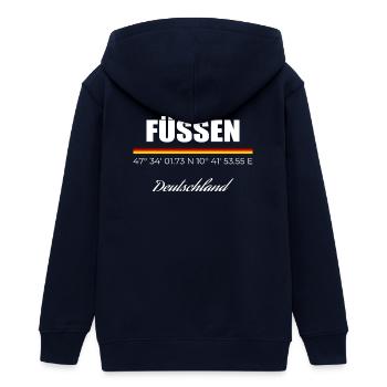 Füssen - Teenager Organic Kapuzenjacke Mini Cultivator von Stanley/Stella - Navy - Hinten - AI Model Teenager Male light (155cm)