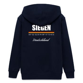 Siegen - Teenager Organic Kapuzenjacke Mini Cultivator von Stanley/Stella - Navy - Hinten - AI Model Teenager Male light (155cm)