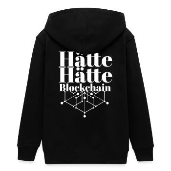 Hätte Hätte Blockchain Kette | Lustiger Spruch - Teenager Organic Kapuzenjacke Mini Cultivator von Stanley/Stella - Schwarz - Hinten - AI Model Teenager Male light (155cm)