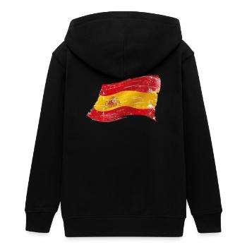 Bandera España ✅ Spanische Flagge ✔ - Teenager Organic Kapuzenjacke Mini Cultivator von Stanley/Stella - Schwarz - Hinten - AI Model Teenager Male light (155cm)