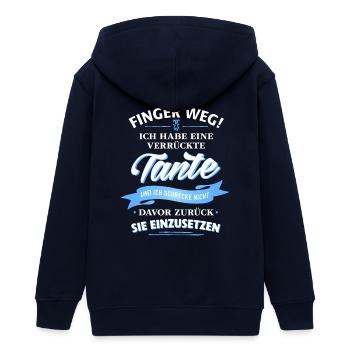 Finger weg! verrückte Tante Verwandte Familie Kind - Teenager Organic Kapuzenjacke Mini Cultivator von Stanley/Stella - Navy - Hinten - AI Model Teenager Male light (155cm)