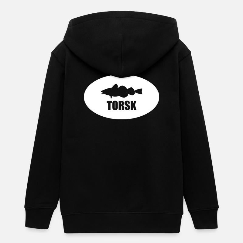 Morue de Torsk Aperçu I Norvège Pêche Islande - Veste à capuche ado bio Stanley/Stella - noir