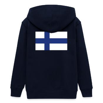 Finnland National Flagge - Teenager Organic Kapuzenjacke Mini Cultivator von Stanley/Stella - Navy - Hinten - AI Model Teenager Male light (155cm)