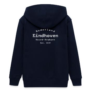 Eindhoven Nederland - Teenager Organic Kapuzenjacke Mini Cultivator von Stanley/Stella - Navy - Hinten - AI Model Teenager Male light (155cm)