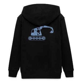 Bagger Baggerfahrer Baugeräteführer – - Teenager Organic Kapuzenjacke Mini Cultivator von Stanley/Stella - Schwarz - Hinten - AI Model Teenager Male light (155cm)