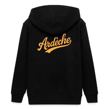 Ardèche lettering - Teens Organic Zip-up Hoodie by Stanley/Stella - black - Back - AI Model Teenager Male light (155cm)