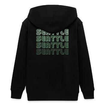 Seattle Retro Blockletters - Veste à capuche ado bio Stanley/Stella - noir - Dos - AI Model Teenager Male light (155cm)