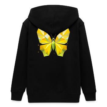 leuchtend gelber Zitronenfalter im modernen Stil - Teenager Organic Kapuzenjacke Mini Cultivator von Stanley/Stella - Schwarz - Hinten - AI Model Teenager Male light (155cm)